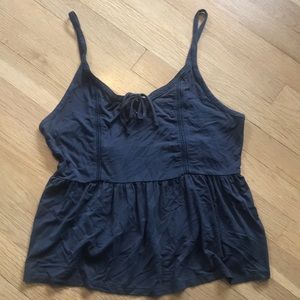 black peplum tank top